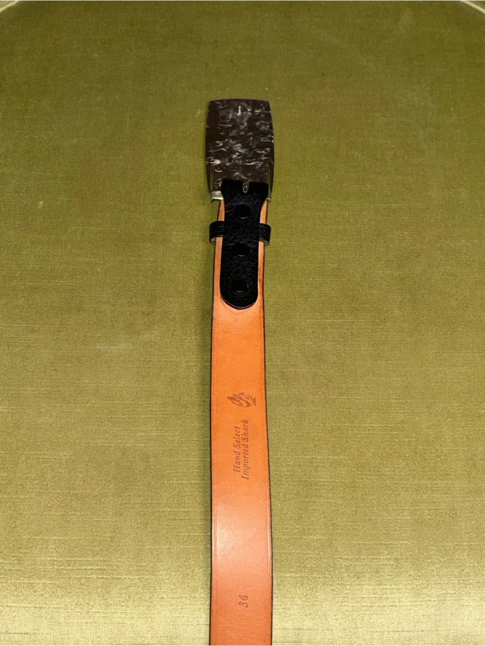 Tom Taylor Customs Men’s Black Sharkskin Belt Size 36